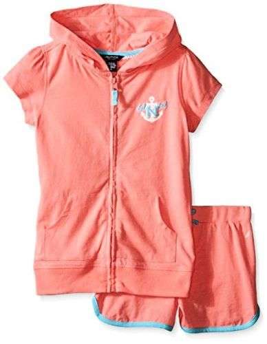 Nautica Childrens Apparel K0197Q Girls Knit Hoodie And Short Set Baby Clothing Deals